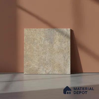 Stone Floor Tile TL 06023 T Forest Olive 11.8 inch x11.8 inch Vitrified Matte Slate Punch Finish - 12 mm | 24 Random Design | Suitable For Bathroom, Balcony, Courtyard