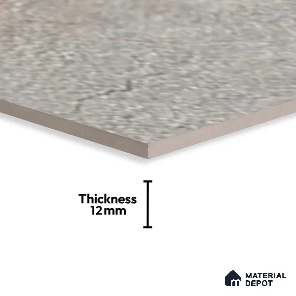 Stone Floor Tile TL 06023 U Evoque Gris 2 ft x 11.8 Inch Anti Skid Tiles Vitrified Matte Slate Punch Finish - 12 mm | 8 Random Design  Ideal For Parking, Outdoor, Balcony