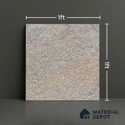 Stone Floor Tile TL 06023 V Evoque Gris 11.8 inch x11.8 inch Anti Skid Tiles Vitrified Matte Slate Punch Finish - 12 mm | 16 Random Design  Ideal For Parking, Outdoor, Balcony