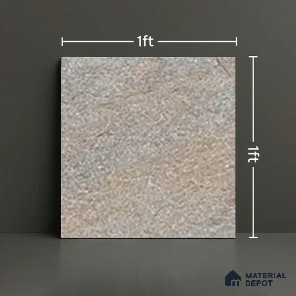Stone Floor Tile TL 06023 V Evoque Gris 11.8 inch x11.8 inch Anti Skid Tiles Vitrified Matte Slate Punch Finish - 12 mm | 16 Random Design Ideal For Parking, Outdoor, Balcony