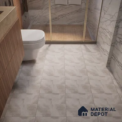 Cement Floor Tile TL 06023 X Spectra Grey 11.8 inch x11.8 inch Vitrified Matte Slate Punch Finish - 12 mm | 24 Random Design | Suitable For Bathroom, Balcony, Courtyard
