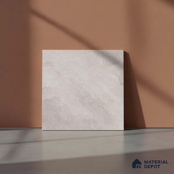Cement Floor Tile TL 06023 X Spectra Grey 11.8 inch x11.8 inch Vitrified Matte Slate Punch Finish - 12 mm | 24 Random Design | Suitable For Bathroom, Balcony, Courtyard