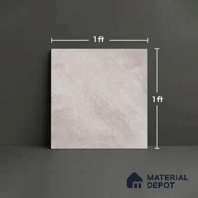 Cement Floor Tile TL 06023 X Spectra Grey 11.8 inch x11.8 inch Vitrified Matte Slate Punch Finish - 12 mm | 24 Random Design | Suitable For Bathroom, Balcony, Courtyard