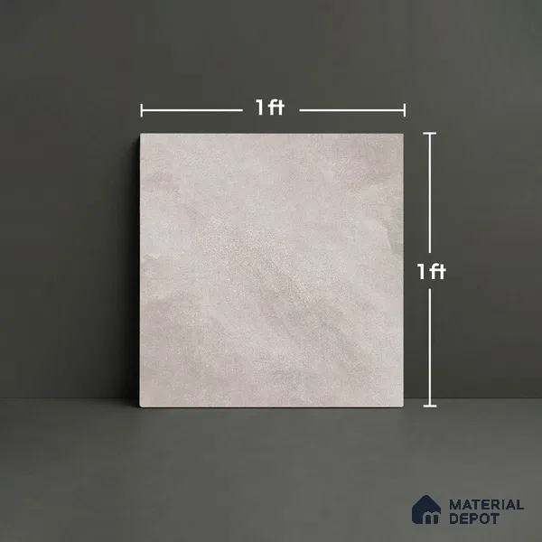 Cement Floor Tile TL 06023 X Spectra Grey 11.8 inch x11.8 inch Vitrified Matte Slate Punch Finish - 12 mm | 24 Random Design | Suitable For Bathroom, Balcony, Courtyard