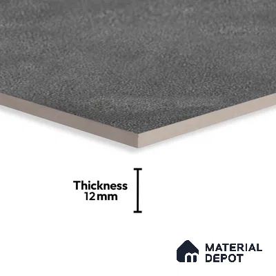 Cement Floor Tile TL 06023 Y Spectra Nero 2 ft x 11.8 Inch Vitrified Matte Slate Punch Finish - 12 mm | 6 Random Design | Suitable For Bathroom, Balcony, Courtyard