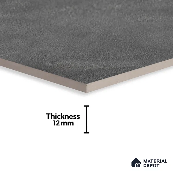 Cement Floor Tile TL 06023 Y Spectra Nero 2 ft x 11.8 Inch Vitrified Matte Slate Punch Finish - 12 mm | 6 Random Design | Suitable For Bathroom, Balcony, Courtyard
