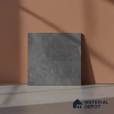 Cement Floor Tile TL 06023 Z Spectra Nero 11.8 inch x11.8 inch Vitrified Matte Slate Punch Finish - 12 mm | 24 Random Design | Ideal For Parking, Balcony, Courtyard