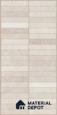Stone Floor & Wall Tile TL 06094 B Slaty Greige Bricks 4 ft x 2 ft Vitrified Matte Finish - 9 mm | 4 Random Design | Suitable For Living Room, Bedroom, Bathroom, Kitchen (Sample)