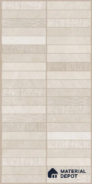Stone Floor & Wall Tile TL 06094 B Slaty Greige Bricks 4 ft x 2 ft Vitrified Matte Finish - 9 mm | 4 Random Design | Suitable For Living Room, Bedroom, Bathroom, Kitchen (Sample)