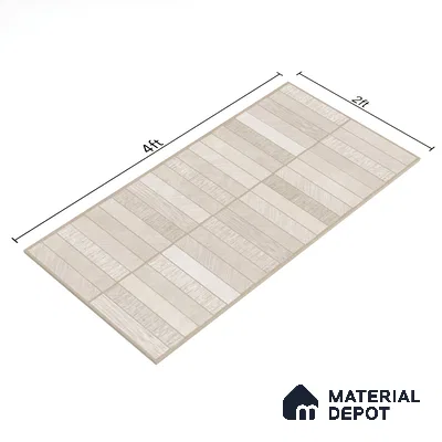 Stone Floor & Wall Tile TL 06094 B Slaty Greige Bricks 4 ft x 2 ft Vitrified Matte Finish - 9 mm | 4 Random Design | Suitable For Living Room, Bedroom, Bathroom, Kitchen (Sample)