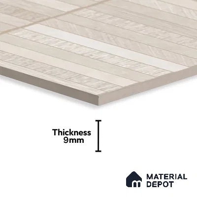 Stone Floor & Wall Tile TL 06094 B Slaty Greige Bricks 4 ft x 2 ft Vitrified Matte Finish - 9 mm | 4 Random Design | Suitable For Living Room, Bedroom, Bathroom, Kitchen (Sample)