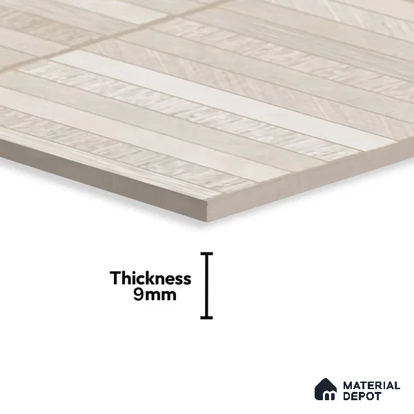 Stone Floor & Wall Tile TL 06094 B Slaty Greige Bricks 4 ft x 2 ft Vitrified Matte Finish - 9 mm | 4 Random Design | Suitable For Living Room, Bedroom, Bathroom, Kitchen (Sample)