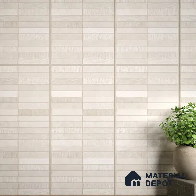 Stone Floor & Wall Tile TL 06094 B Slaty Greige Bricks 4 ft x 2 ft Vitrified Matte Finish - 9 mm | 4 Random Design | Suitable For Living Room, Bedroom, Bathroom, Kitchen (Sample)