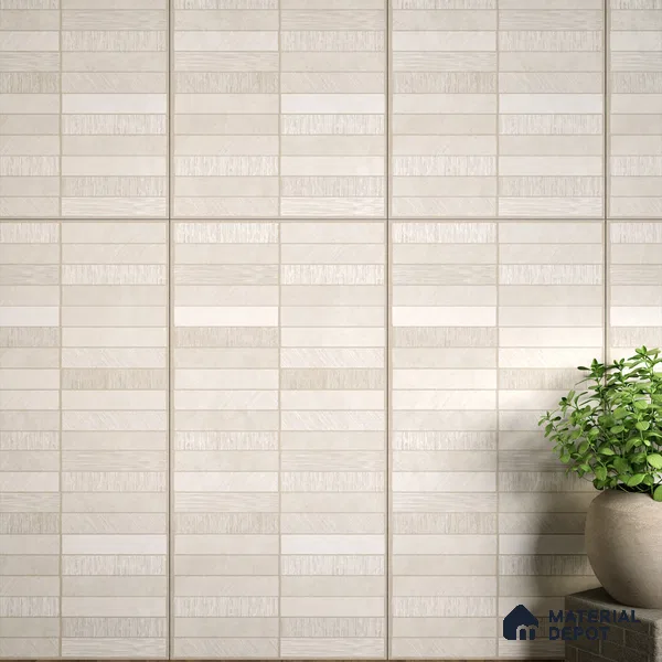 Stone Floor & Wall Tile TL 06094 B Slaty Greige Bricks 4 ft x 2 ft Vitrified Matte Finish - 9 mm | 4 Random Design | Suitable For Living Room, Bedroom, Bathroom, Kitchen (Sample)