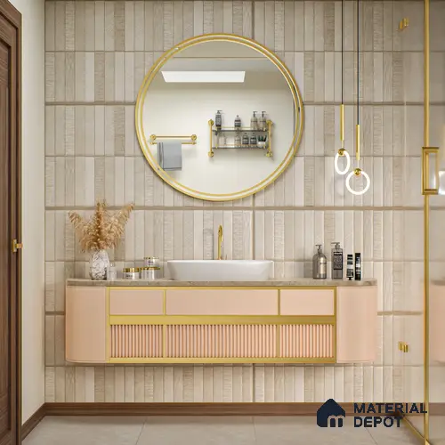 Stone Floor & Wall Tile TL 06094 B Slaty Greige Bricks 4 ft x 2 ft Vitrified Matte Finish - 9 mm | 4 Random Design | Suitable For Living Room, Bedroom, Bathroom, Kitchen