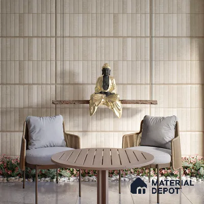 Stone Floor & Wall Tile TL 06094 B Slaty Greige Bricks 4 ft x 2 ft Vitrified Matte Finish - 9 mm | 4 Random Design | Suitable For Living Room, Bedroom, Bathroom, Kitchen (Sample)