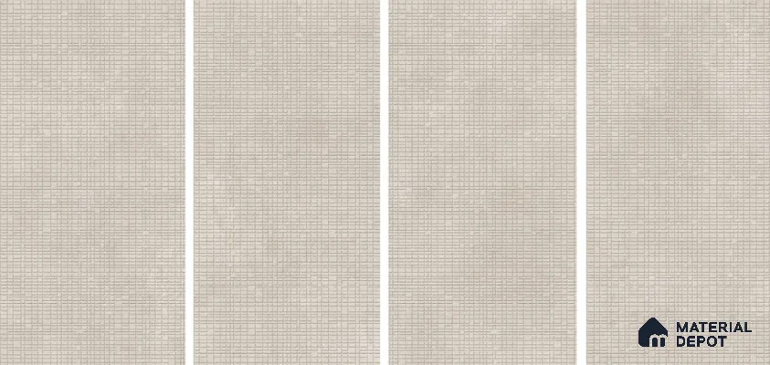 Punch Floor & Wall Tile TL 06094 C Slaty Greige Checks 4 ft x 2 ft Vitrified Matte Finish - 9 mm | 4 Random Design | Suitable For Living Room, Bedroom, Bathroom, Kitchen (Sample)