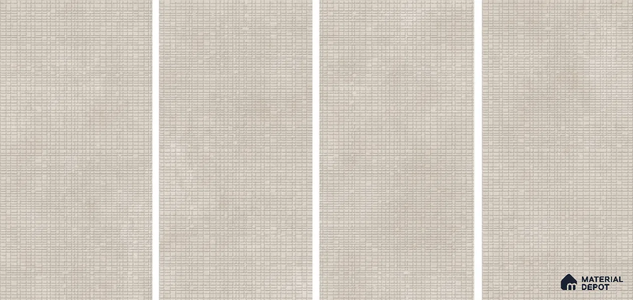 Punch Floor & Wall Tile TL 06094 C Slaty Greige Checks 4 ft x 2 ft Vitrified Matte Finish - 9 mm | 4 Random Design | Suitable For Living Room, Bedroom, Bathroom, Kitchen (Sample)