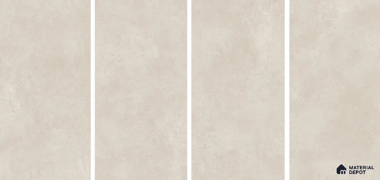 Cement Wall & Floor Tile TL 06094 Slaty Greige Plain 4 ft x 2 ft Vitrified Matte Finish - 9 mm | 4 Random Design | Suitable For Living Room, Bedroom, Bathroom, Kitchen