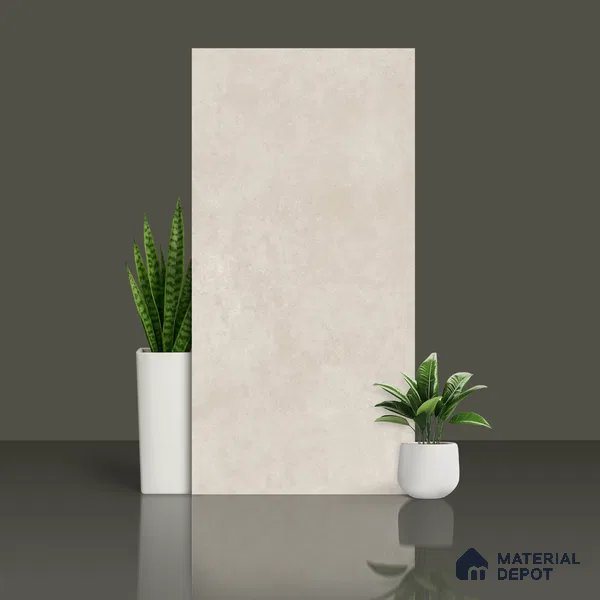 Cement Wall & Floor Tile TL 06094 Slaty Greige Plain 4 ft x 2 ft Vitrified Matte Finish - 9 mm | 4 Random Design | Suitable For Living Room, Bedroom, Bathroom, Kitchen
