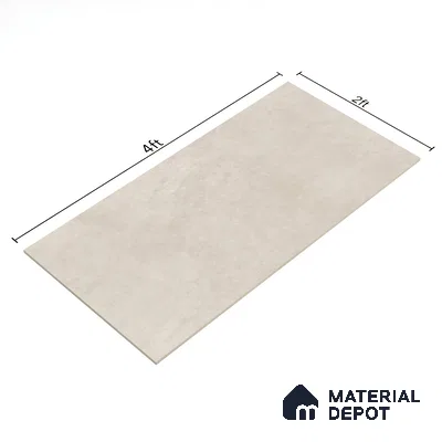Cement Wall & Floor Tile TL 06094 Slaty Greige Plain 4 ft x 2 ft Vitrified Matte Finish - 9 mm | 4 Random Design | Suitable For Living Room, Bedroom, Bathroom, Kitchen