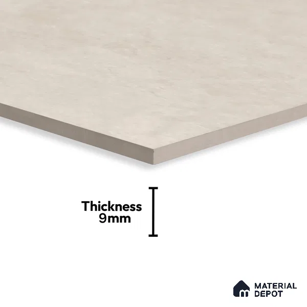 Cement Wall & Floor Tile TL 06094 Slaty Greige Plain 4 ft x 2 ft Vitrified Matte Finish - 9 mm | 4 Random Design | Suitable For Living Room, Bedroom, Bathroom, Kitchen