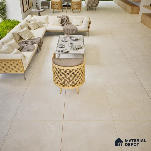 Cement Wall & Floor Tile TL 06094 Slaty Greige Plain 4 ft x 2 ft Vitrified Matte Finish - 9 mm | 4 Random Design | Suitable For Living Room, Bedroom, Bathroom, Kitchen