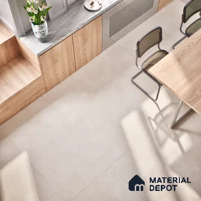 Cement Wall & Floor Tile TL 06094 Slaty Greige Plain 4 ft x 2 ft Vitrified Matte Finish - 9 mm | 4 Random Design | Suitable For Living Room, Bedroom, Bathroom, Kitchen
