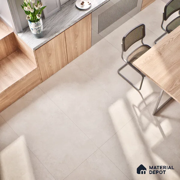 Cement Wall & Floor Tile TL 06094 Slaty Greige Plain 4 ft x 2 ft Vitrified Matte Finish - 9 mm | 4 Random Design | Suitable For Living Room, Bedroom, Bathroom, Kitchen