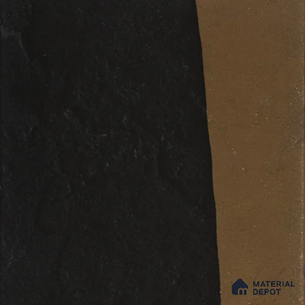 Stone Wall Handmade Tile TL 05879 Earth Noir 96 mm x 96 mm Vitrified - 9 mm | Random Mix Patterns | Suitable For Living Room, Bedroom, Kitchen