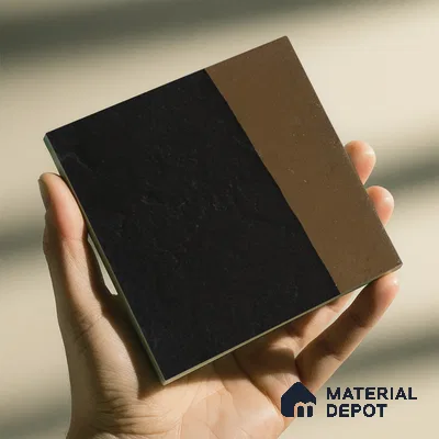 Stone Wall Handmade Tile TL 05879 Earth Noir 96 mm x 96 mm Vitrified - 9 mm | Random Mix Patterns | Suitable For Living Room, Bedroom, Kitchen