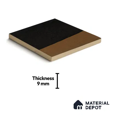Stone Wall Handmade Tile TL 05879 Earth Noir 96 mm x 96 mm Vitrified - 9 mm | Random Mix Patterns | Suitable For Living Room, Bedroom, Kitchen