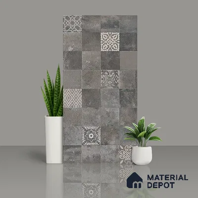 Highlighter,Stone Wall Tile TL 05525 B Prestige Earthstone Graphite Decor 2 ft x 4 ft Vitrified Matte Finish - 9 mm | 2 Random Design | Suitable for Living Room, Bedroom, Bathroom (Sample)
