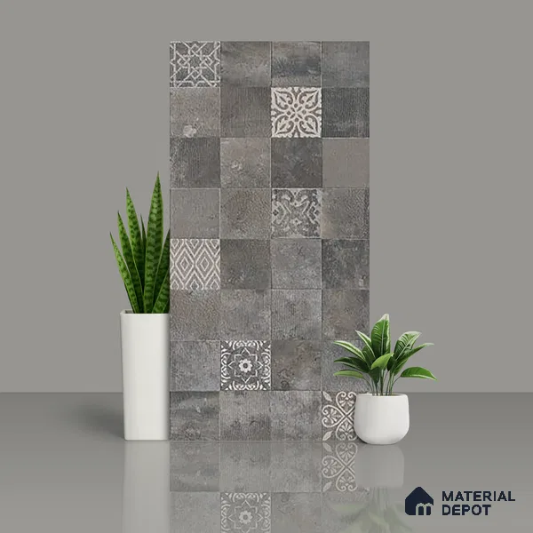 Highlighter,Stone Wall Tile TL 05525 B Prestige Earthstone Graphite Decor 2 ft x 4 ft Vitrified Matte Finish - 9 mm | 2 Random Design | Suitable for Living Room, Bedroom, Bathroom (Sample)