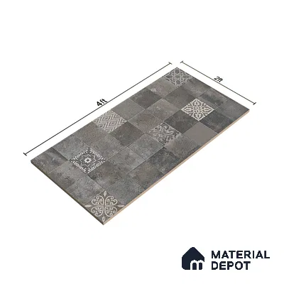 Highlighter,Stone Wall Tile TL 05525 B Prestige Earthstone Graphite Decor 2 ft x 4 ft Vitrified Matte Finish - 9 mm | 2 Random Design | Suitable for Living Room, Bedroom, Bathroom (Sample)