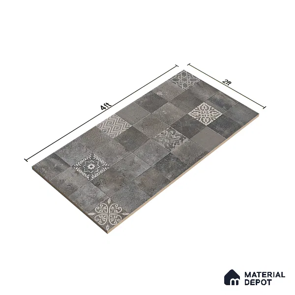 Highlighter,Stone Wall Tile TL 05525 B Prestige Earthstone Graphite Decor 2 ft x 4 ft Vitrified Matte Finish - 9 mm | 2 Random Design | Suitable for Living Room, Bedroom, Bathroom (Sample)