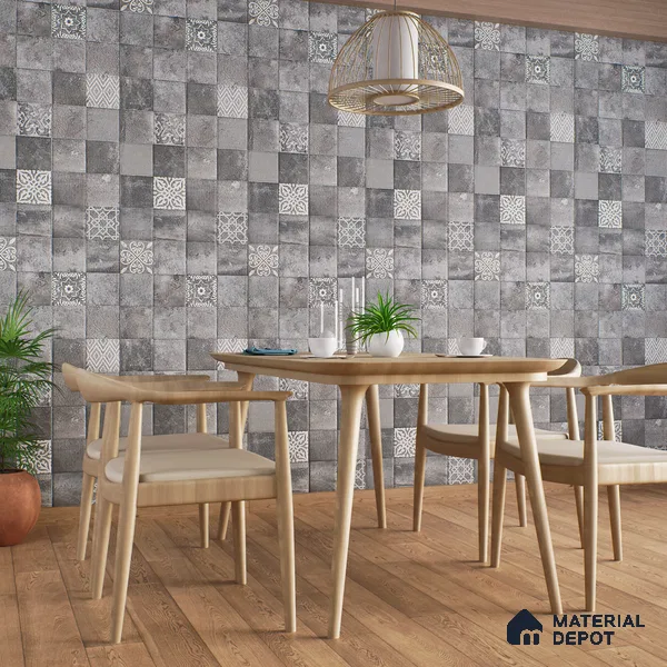 Highlighter,Stone Wall Tile TL 05525 B Prestige Earthstone Graphite Decor 2 ft x 4 ft Vitrified Matte Finish - 9 mm | 2 Random Design | Suitable for Living Room, Bedroom, Bathroom (Sample)