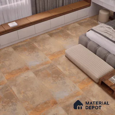 Rustic Wall Tile TL 05525 C Prestige Earthstone Cotto 2 ft x 4 ft Vitrified Matte Finish - 9 mm | 8 Random Design | Suitable for Living Room, Bedroom, Bathroom (Sample)
