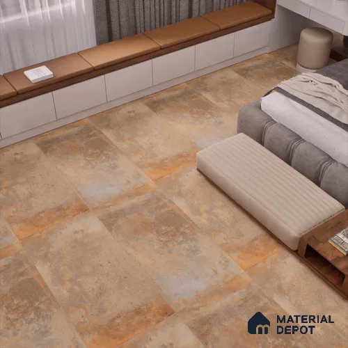 Rustic Wall Tile TL 05525 C Prestige Earthstone Cotto 2 ft x 4 ft Vitrified Matte Finish - 9 mm | 8 Random Design | Suitable for Living Room, Bedroom, Bathroom