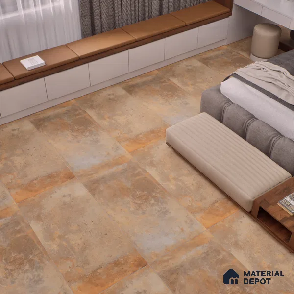 Rustic Wall Tile TL 05525 C Prestige Earthstone Cotto 2 ft x 4 ft Vitrified Matte Finish - 9 mm | 8 Random Design | Suitable for Living Room, Bedroom, Bathroom (Sample)