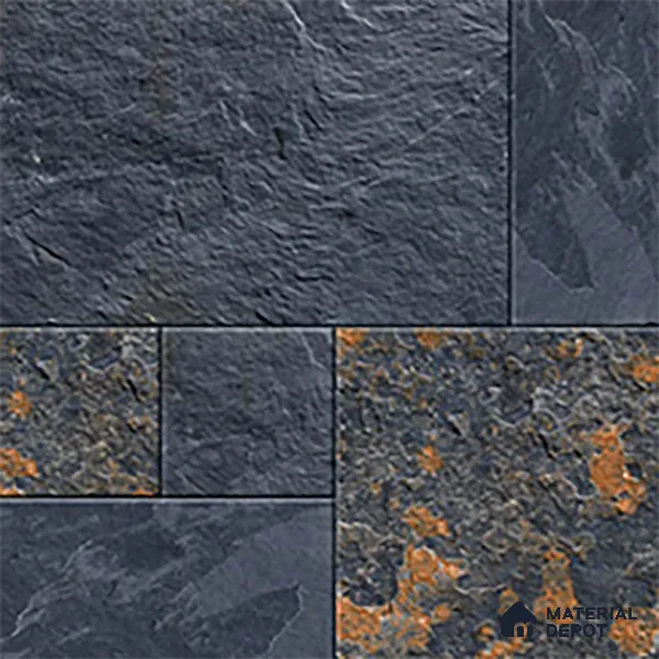 Parking Floor Tile TL 07532 Stonis Black 400x400 mm Matte Finish Vitrified Tile - 12 mm | Pattern Alignment May Vary | 2-3 mm Spacer is Mandatory