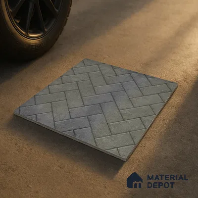 Parking Floor Tile TL 07999 Stonis Gris 16 x 16 inch Vitrified Anti Skid Matte Finish Heavy Duty Tile - 12 mm | Suitable For Outdoor, Balcony, Terrace | Pattern Alignment May Vary | 2-3 mm Spacer is Mandatory