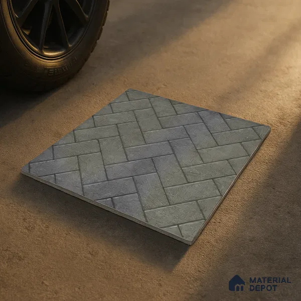 Parking Floor Tile TL 07999 Stonis Gris 16 x 16 inch Vitrified Anti Skid Matte Finish Heavy Duty Tile - 12 mm | Suitable For Outdoor, Balcony, Terrace | Pattern Alignment May Vary | 2-3 mm Spacer is Mandatory