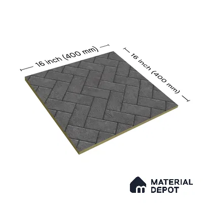 Parking Floor Tile TL 07999 Stonis Gris 16 x 16 inch Vitrified Anti Skid Matte Finish Heavy Duty Tile - 12 mm | Suitable For Outdoor, Balcony, Terrace | Pattern Alignment May Vary | 2-3 mm Spacer is Mandatory