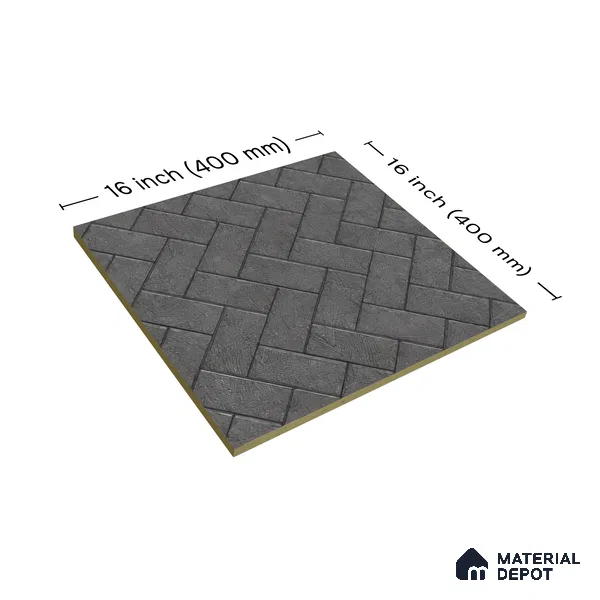 Parking Floor Tile TL 07999 Stonis Gris 16 x 16 inch Vitrified Anti Skid Matte Finish Heavy Duty Tile - 12 mm | Suitable For Outdoor, Balcony, Terrace | Pattern Alignment May Vary | 2-3 mm Spacer is Mandatory
