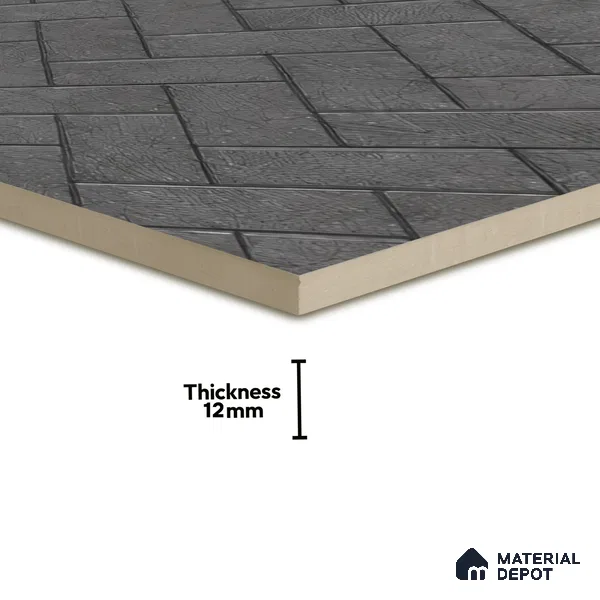 Parking Floor Tile TL 07999 Stonis Gris 16 x 16 inch Vitrified Anti Skid Matte Finish Heavy Duty Tile - 12 mm | Suitable For Outdoor, Balcony, Terrace | Pattern Alignment May Vary | 2-3 mm Spacer is Mandatory