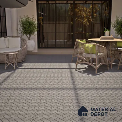 Parking Floor Tile TL 07999 Stonis Gris 16 x 16 inch Vitrified Anti Skid Matte Finish Heavy Duty Tile - 12 mm | Suitable For Outdoor, Balcony, Terrace | Pattern Alignment May Vary | 2-3 mm Spacer is Mandatory