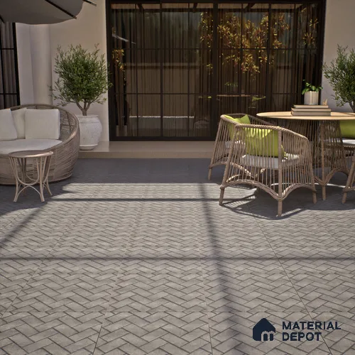 Parking Floor Tile TL 07999 Stonis Gris 16 x 16 inch Vitrified Anti Skid Matte Finish Heavy Duty Tile - 12 mm | Suitable For Outdoor, Balcony, Terrace | Pattern Alignment May Vary | 2-3 mm Spacer is Mandatory