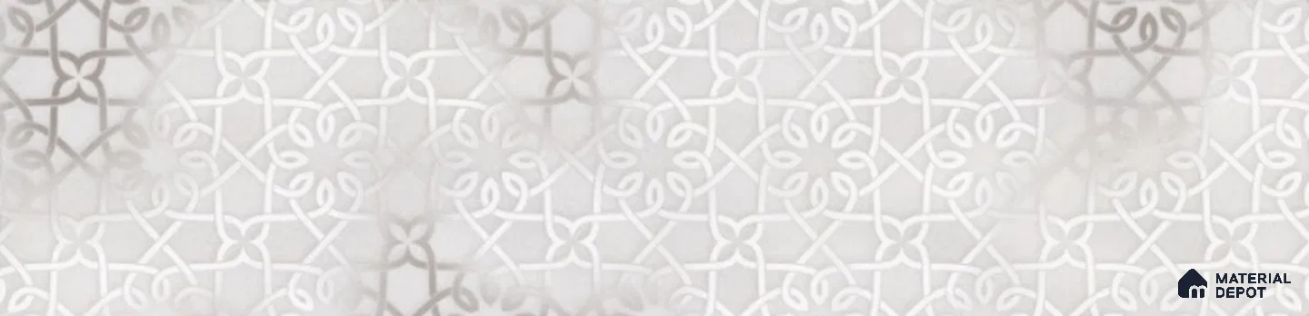 TL 00015 A Rustic Argento 12x3 inches Grey Glossy Finish Tile - Pattern 1 (Sample)