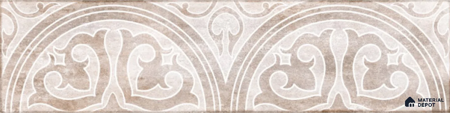 TL 00013 A Shaby Ash 12x3 inches Beige Glossy Finish Tile - Pattern 1 (Sample)